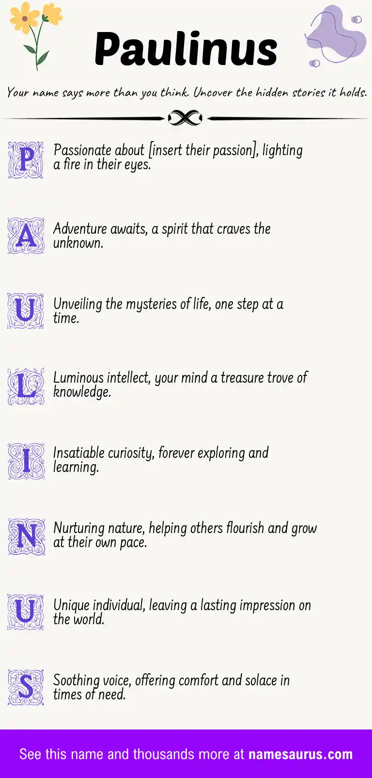 Acrostic poem about Paulinus.