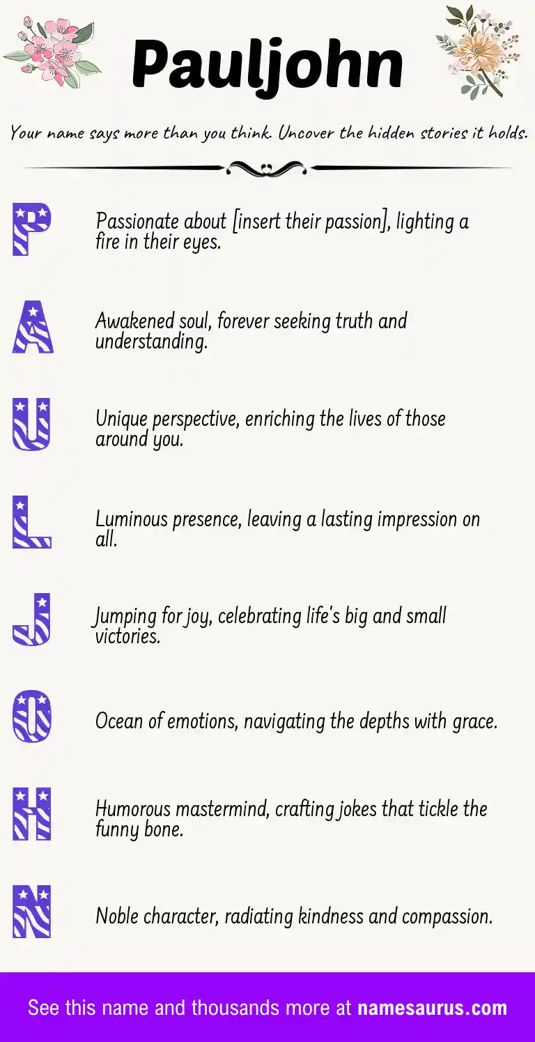 Acrostic poem about Pauljohn.