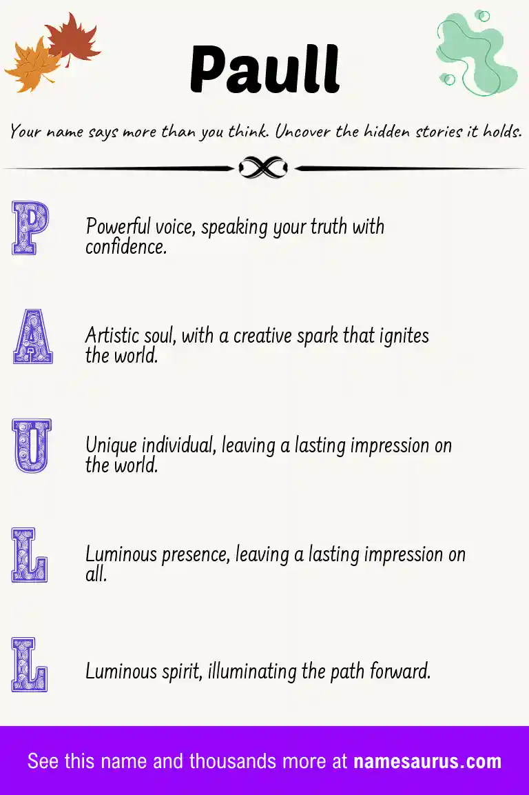 Acrostic poem about Paull.