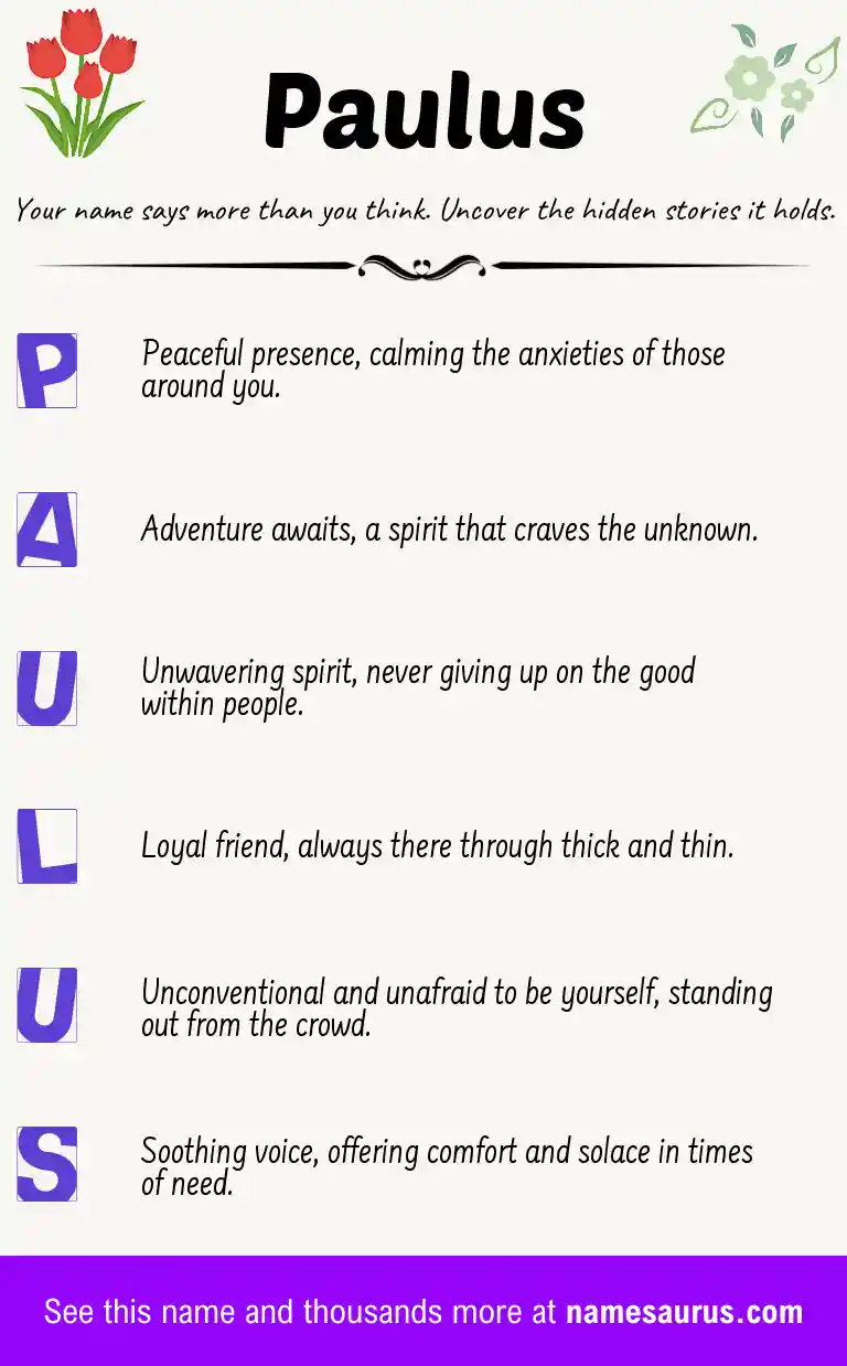 Acrostic poem about Paulus.