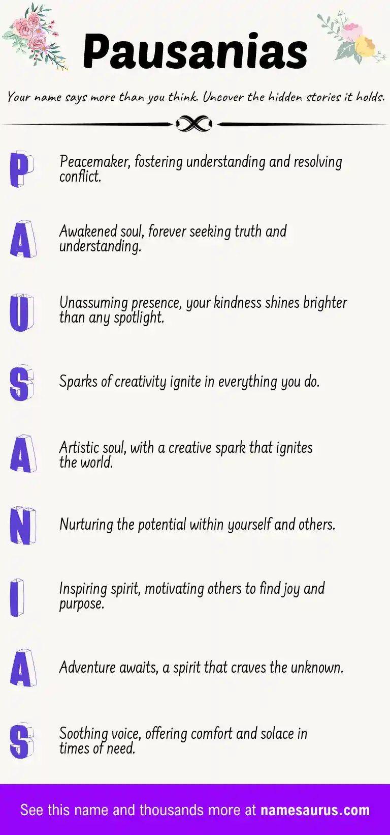 Acrostic poem about Pausanias.