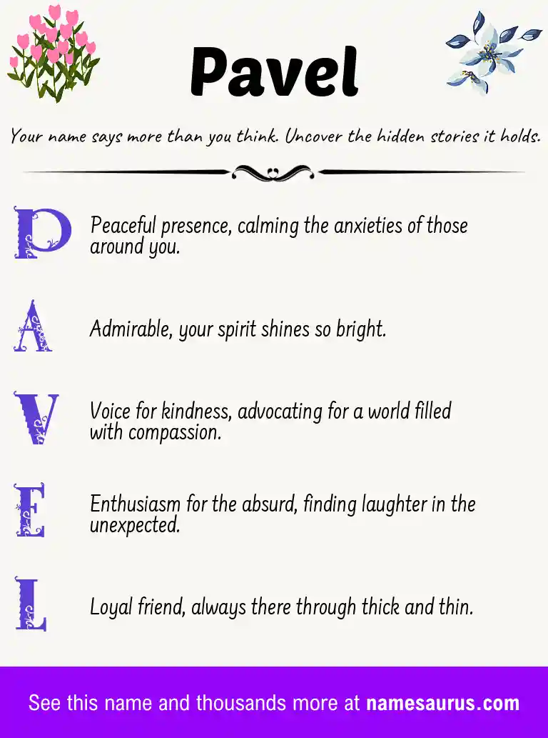 Acrostic poem about Pavel.