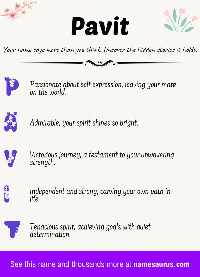 Acrostic poem about Pavit.