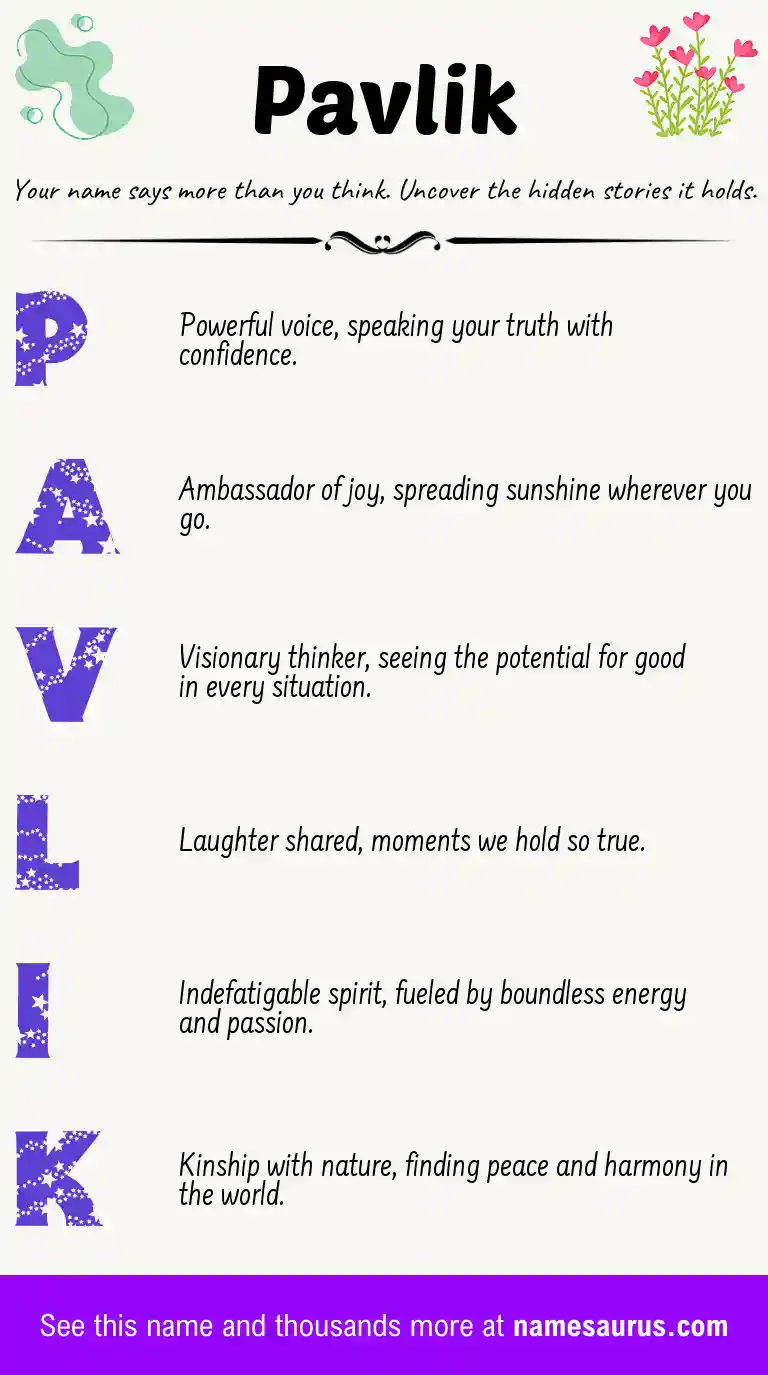 Acrostic poem about Pavlik.