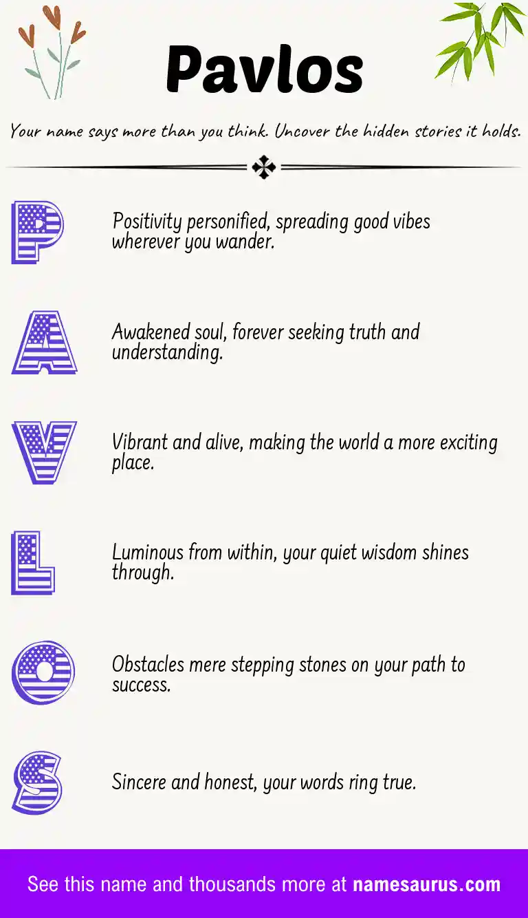 Acrostic poem about Pavlos.