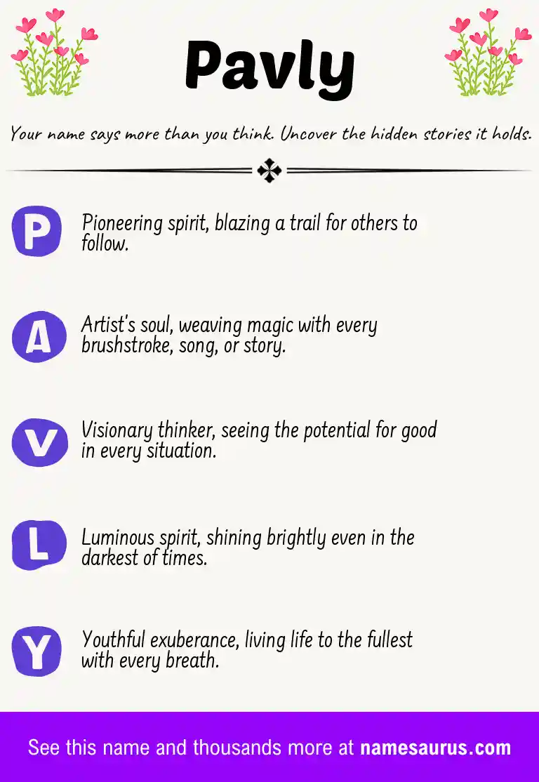 Acrostic poem about Pavly.