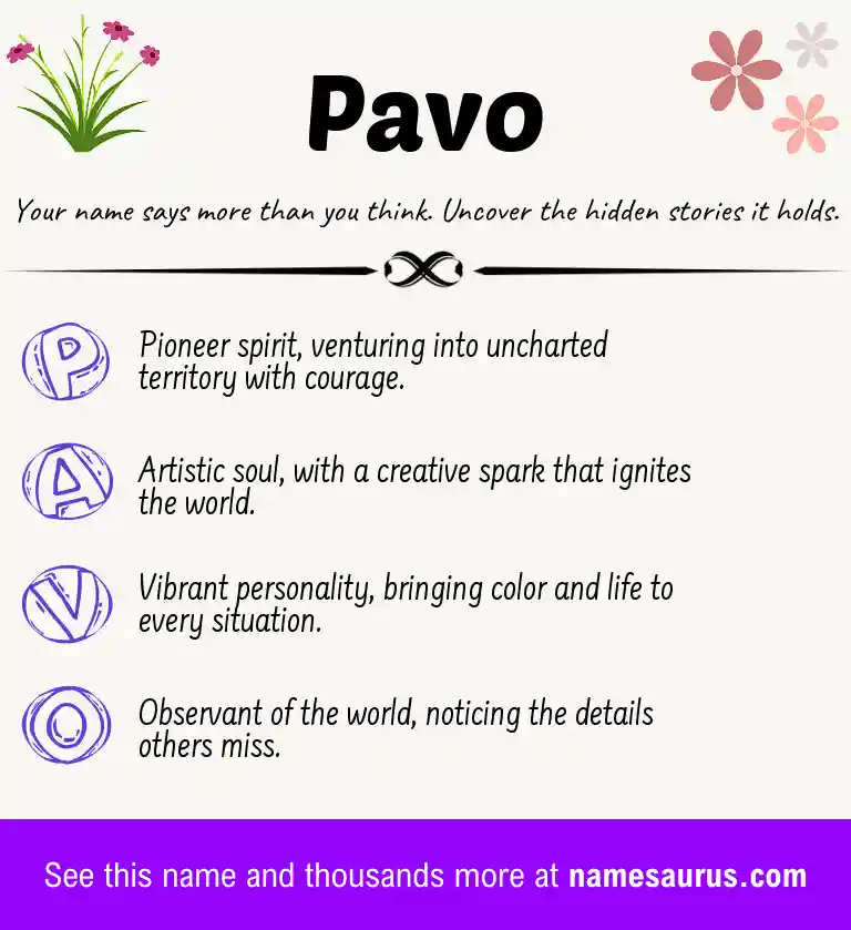 Acrostic poem about Pavo.