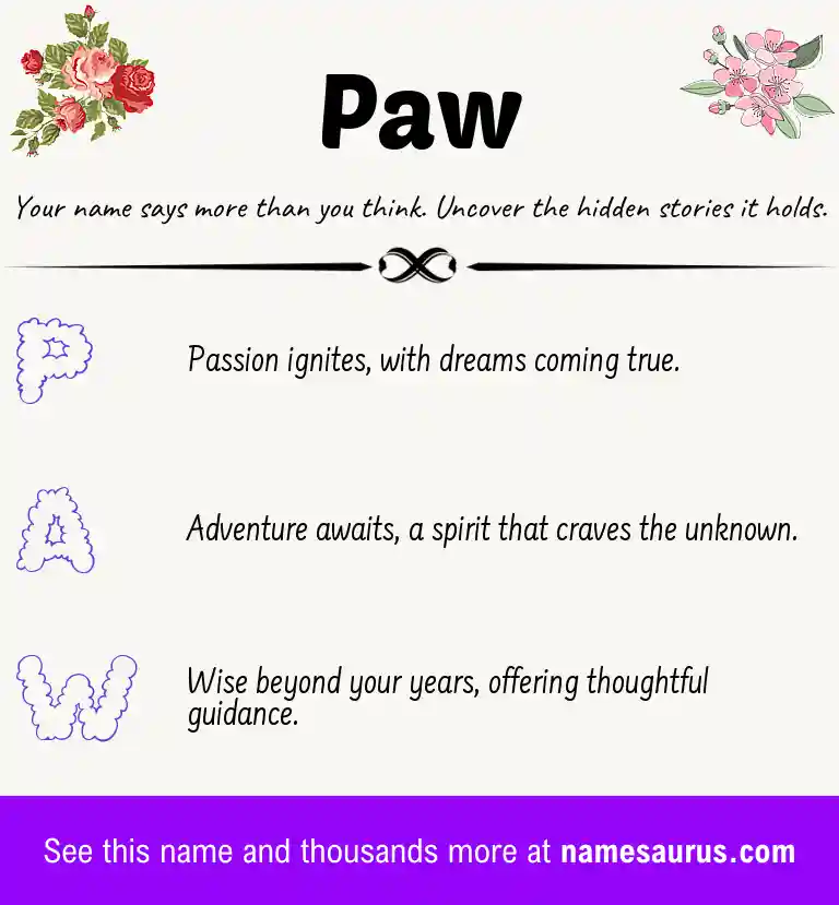 Acrostic poem about Paw.