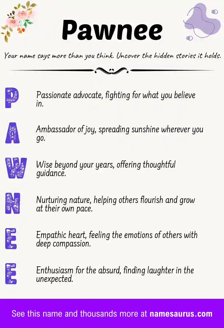 Acrostic poem about Pawnee.