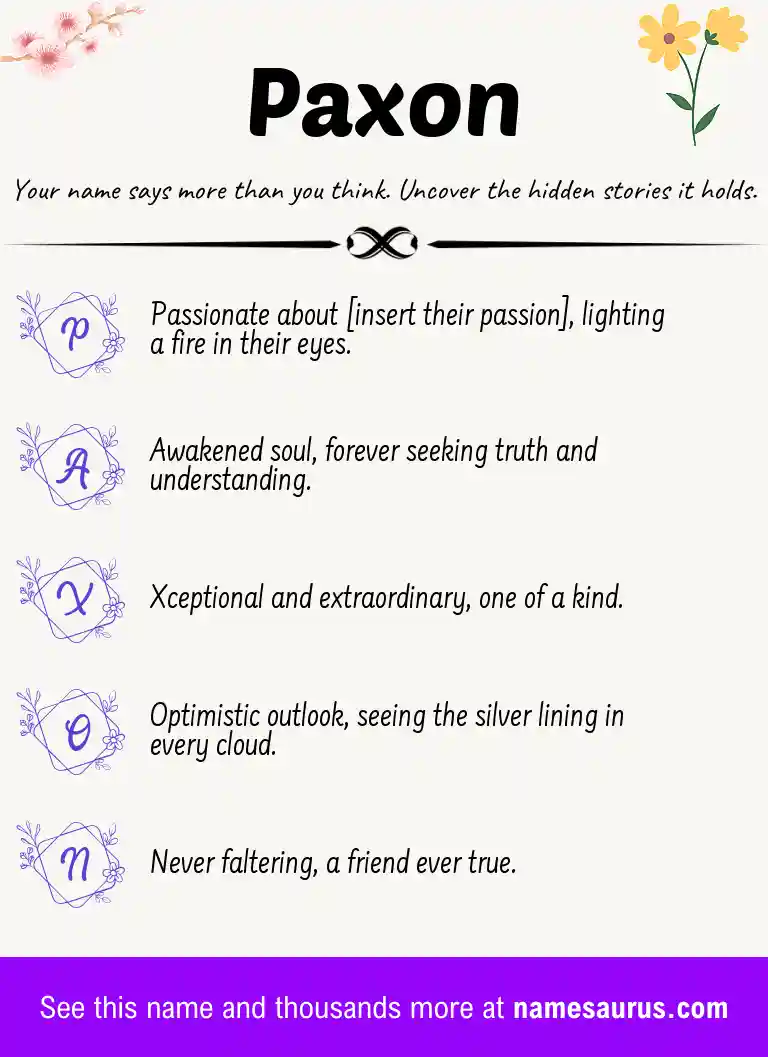 Acrostic poem about Paxon.