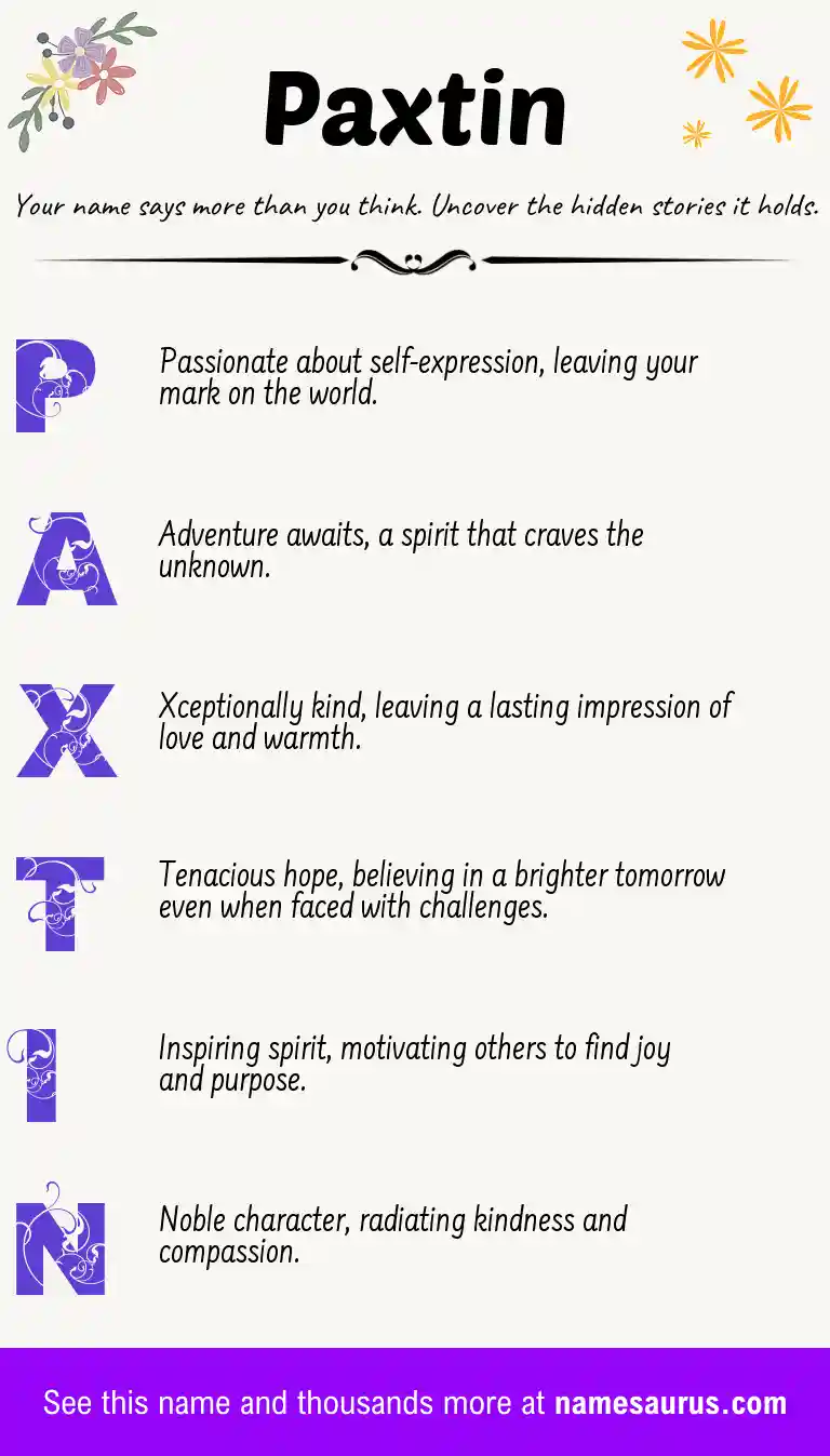 Acrostic poem about Paxtin.