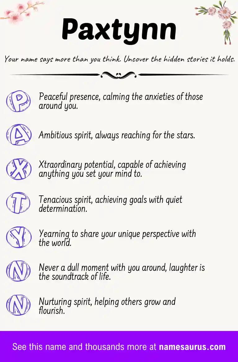 Acrostic poem about Paxtynn.