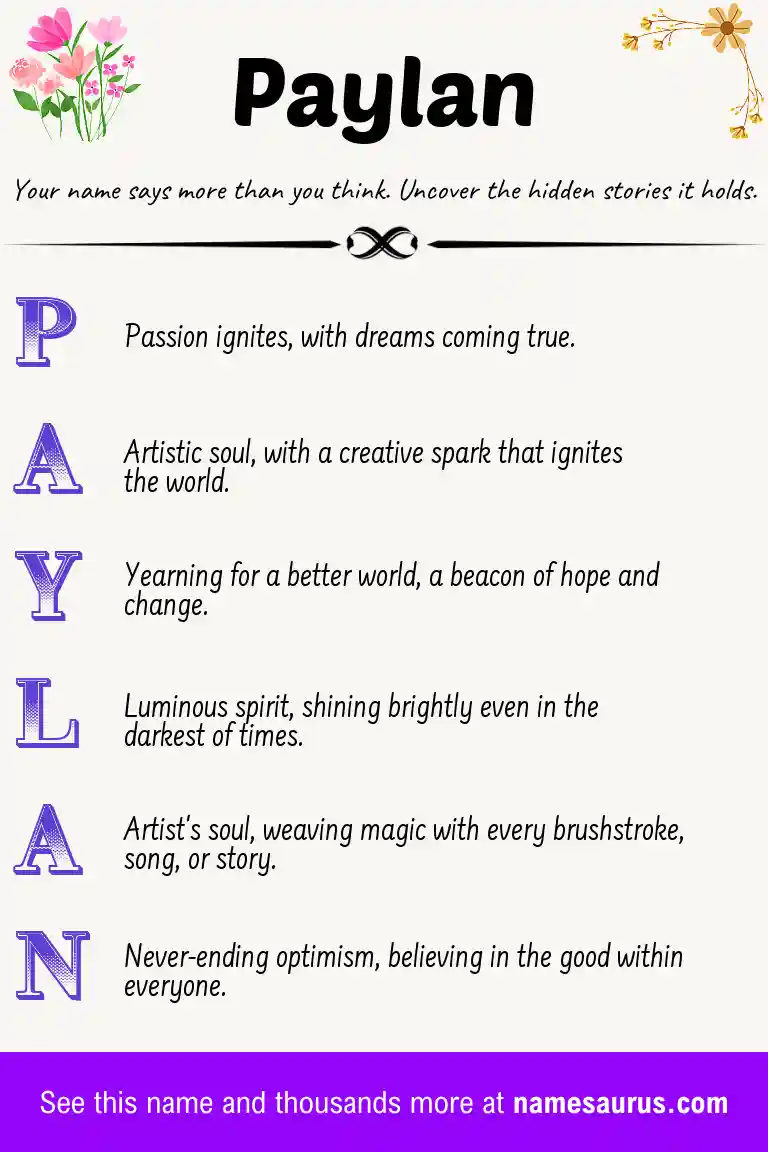 Acrostic poem about Paylan.
