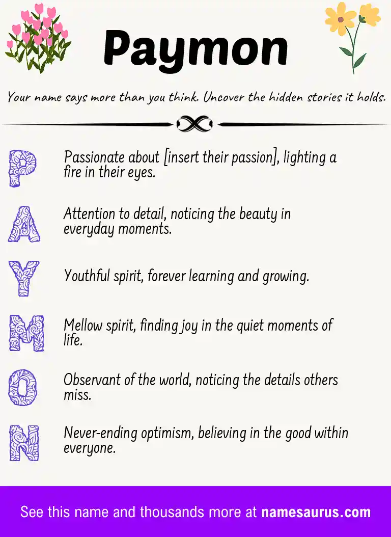 Acrostic poem about Paymon.