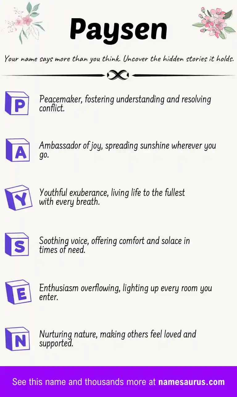 Acrostic poem about Paysen.