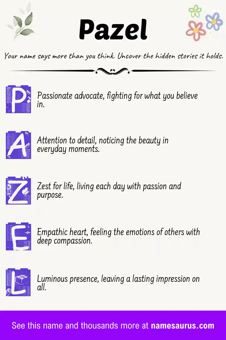 Acrostic poem about Pazel.