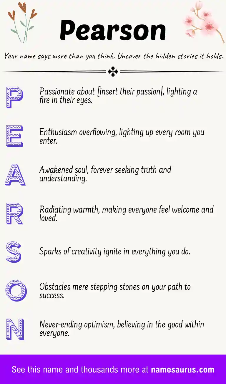 Acrostic poem about Pearson.