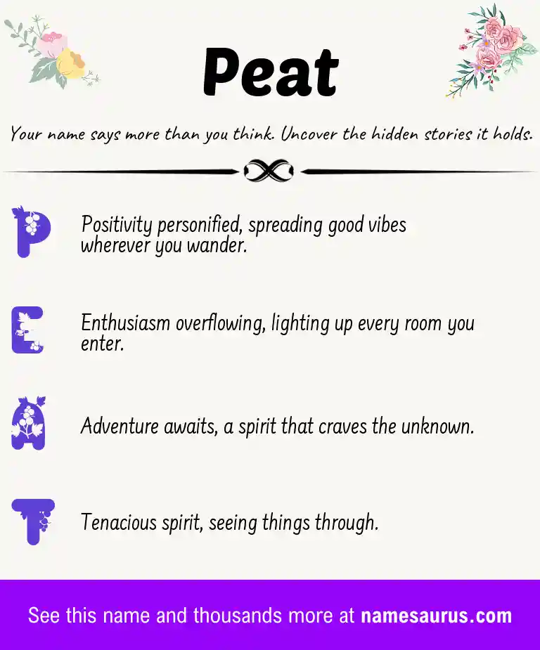 Acrostic poem about Peat.