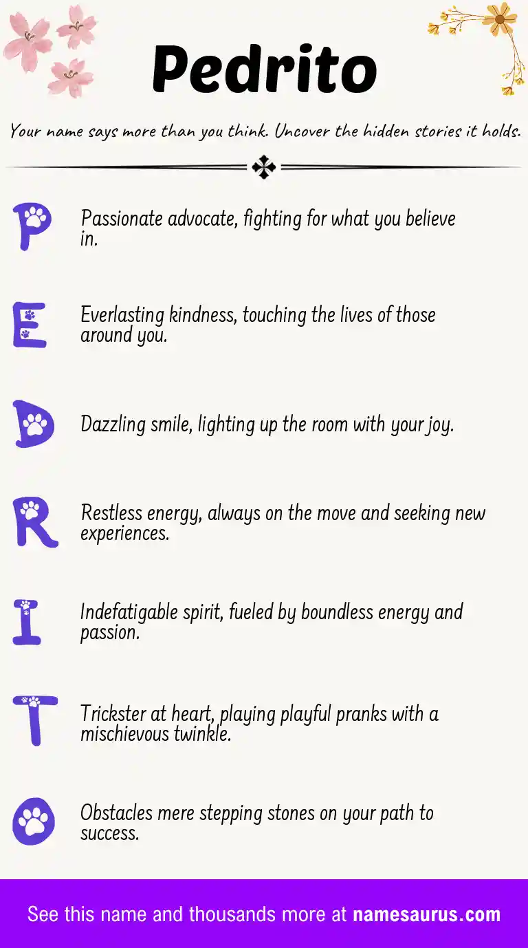 Acrostic poem about Pedrito.