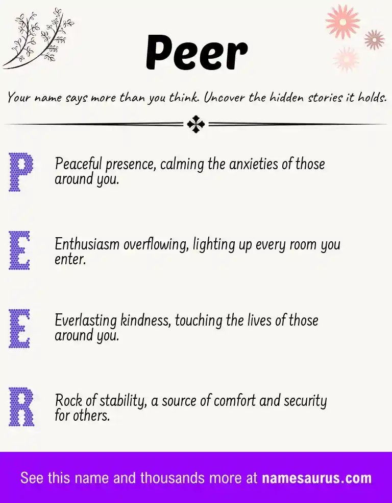 Acrostic poem about Peer.
