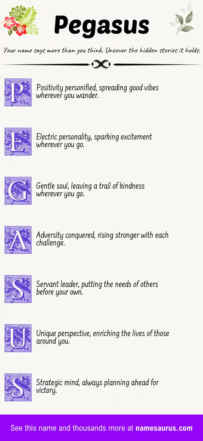 Acrostic poem about Pegasus.