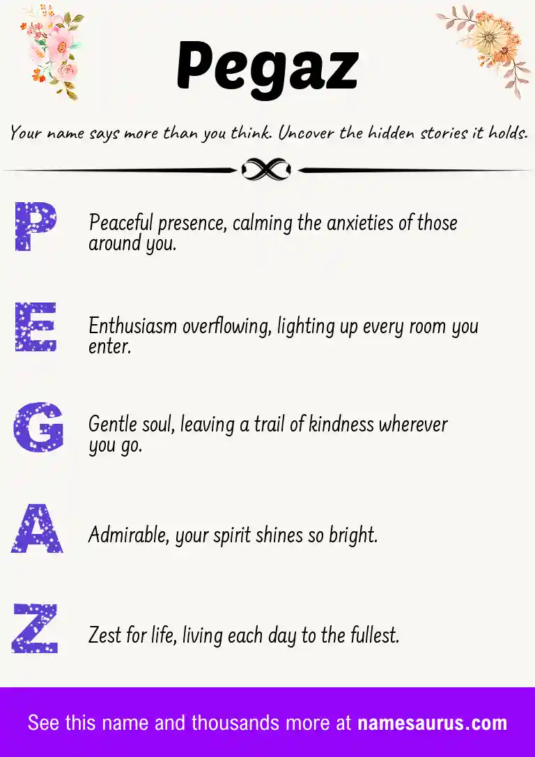 Acrostic poem about Pegaz.
