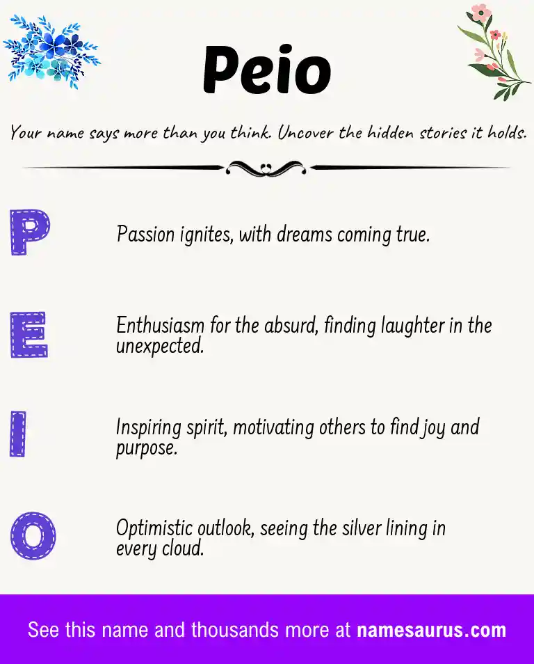 Acrostic poem about Peio.
