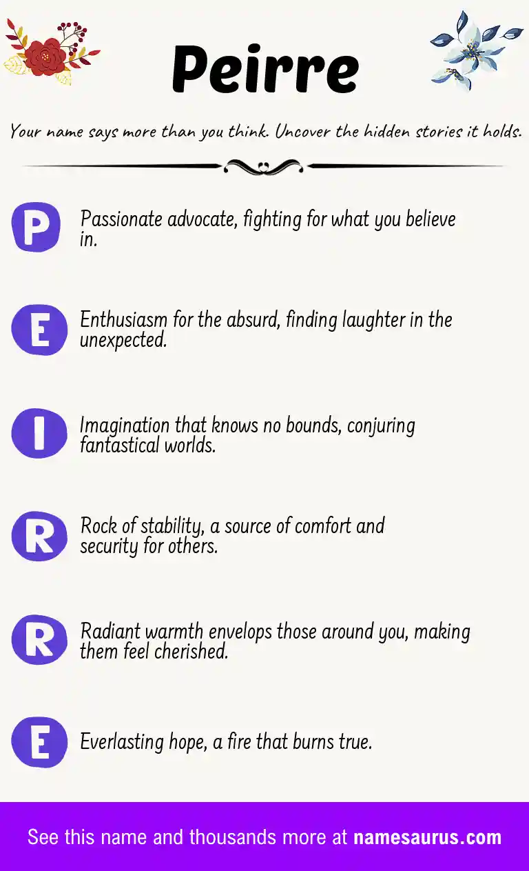 Acrostic poem about Peirre.