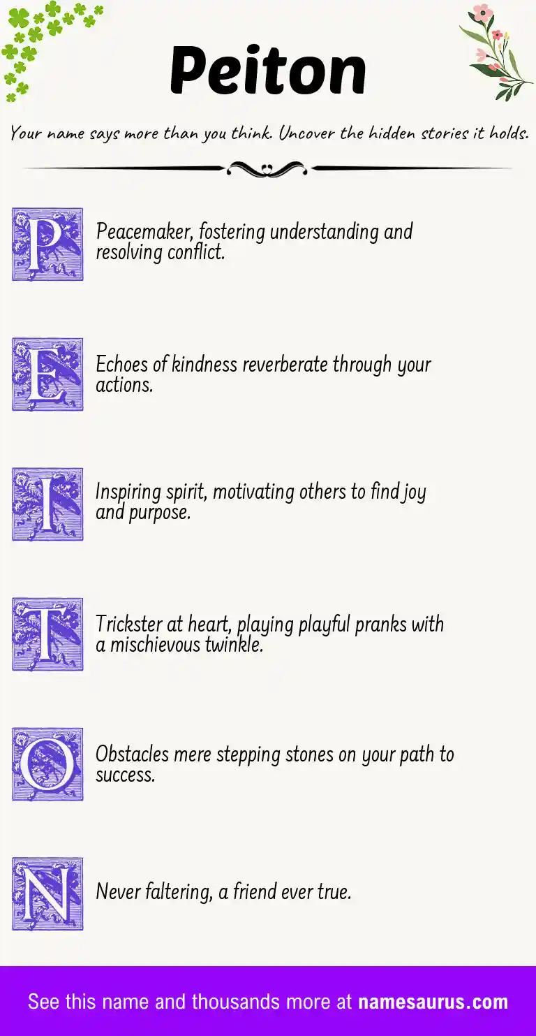 Acrostic poem about Peiton.