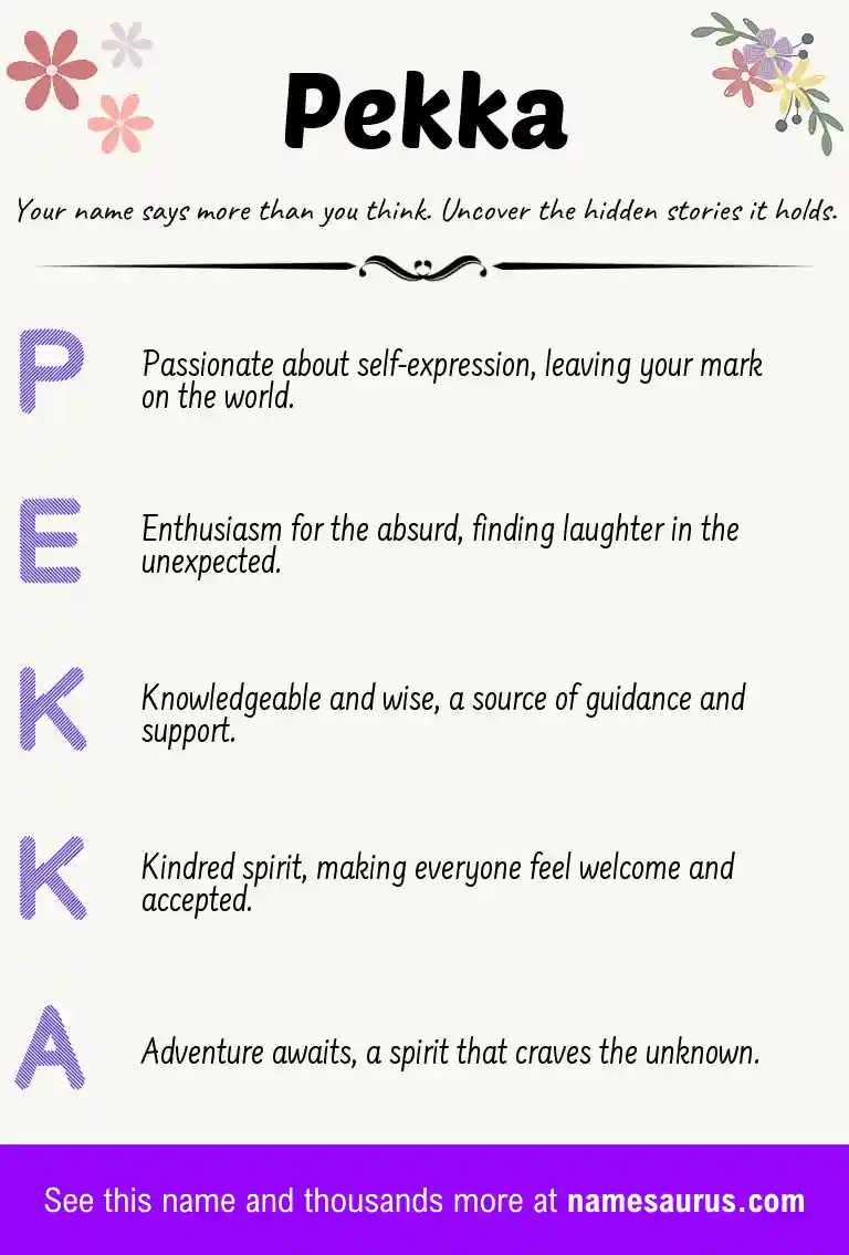 Acrostic poem about Pekka.