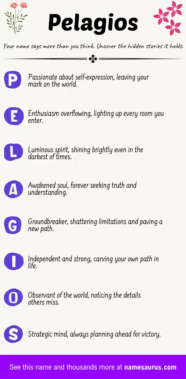 Acrostic poem about Pelagios.