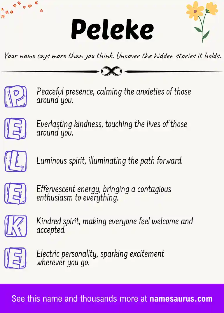 Acrostic poem about Peleke.