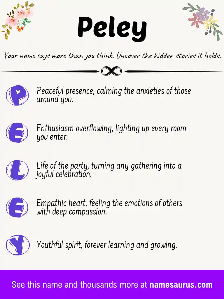 Acrostic poem about Peley.