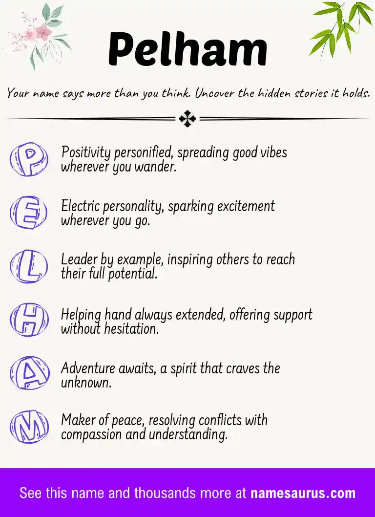 Acrostic poem about Pelham.
