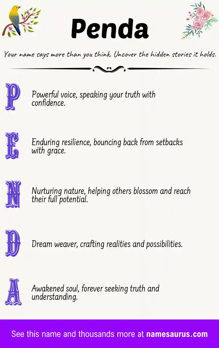 Acrostic poem about Penda.
