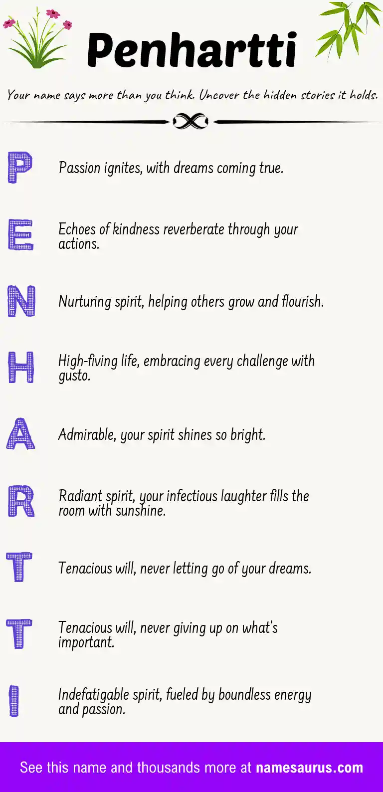 Acrostic poem about Penhartti.