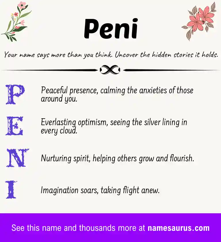 Acrostic poem about Peni.