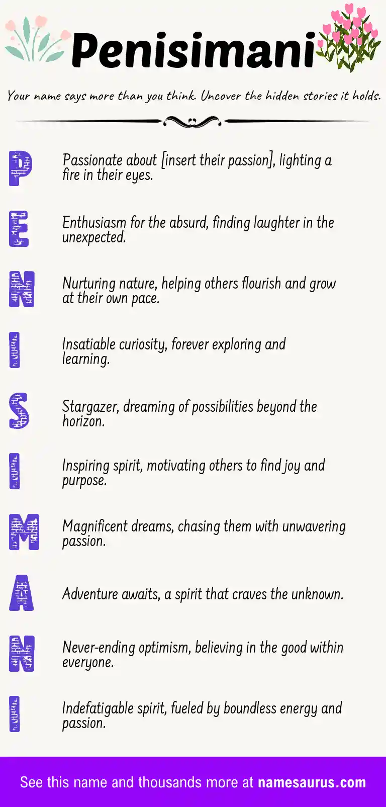 Acrostic poem about Penisimani.