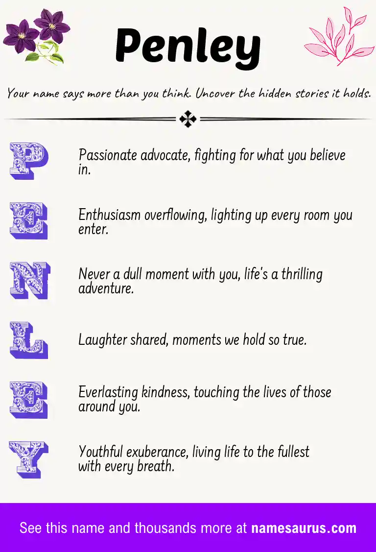 Acrostic poem about Penley.