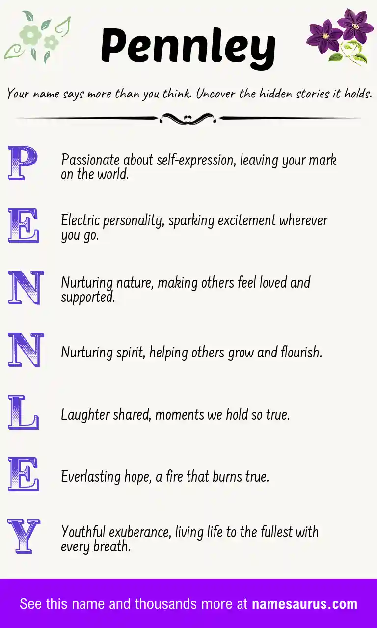 Acrostic poem about Pennley.