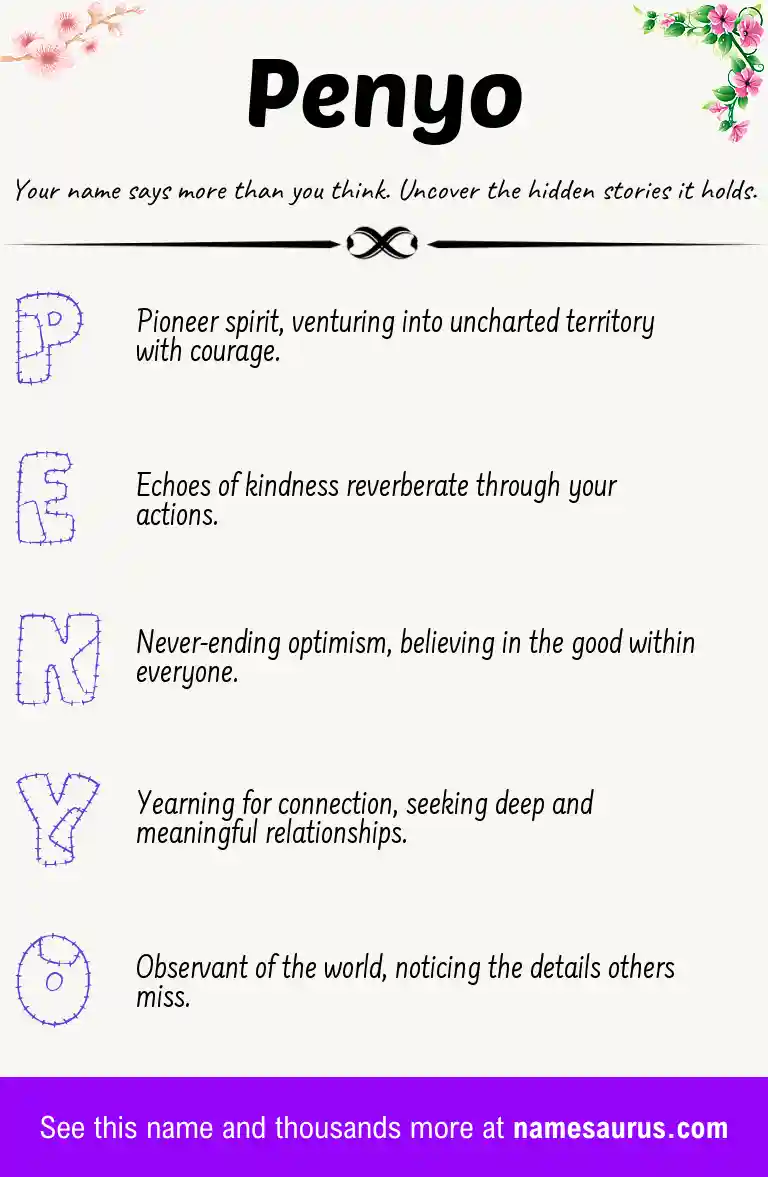 Acrostic poem about Penyo.