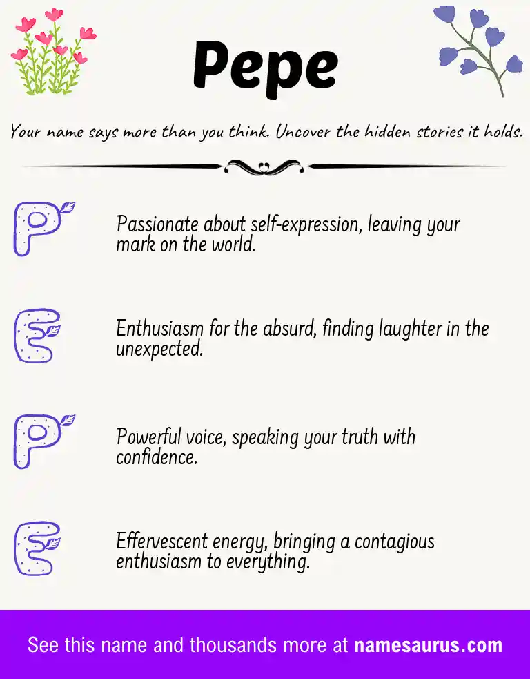 Acrostic poem about Pepe.