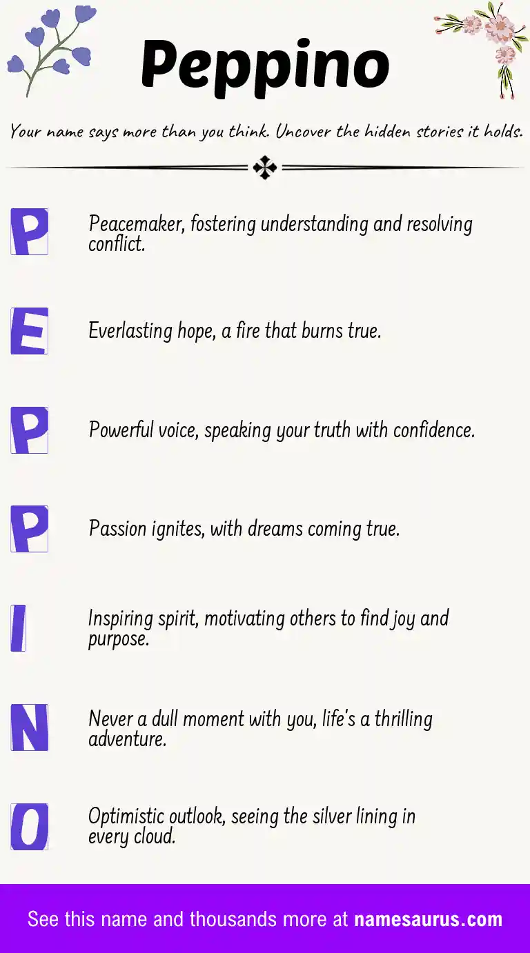 Acrostic poem about Peppino.