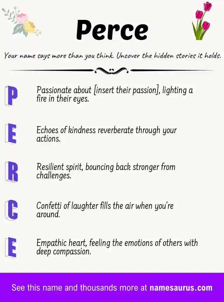 Acrostic poem about Perce.