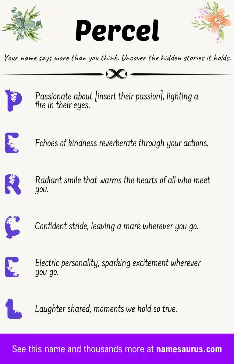 Acrostic poem about Percel.