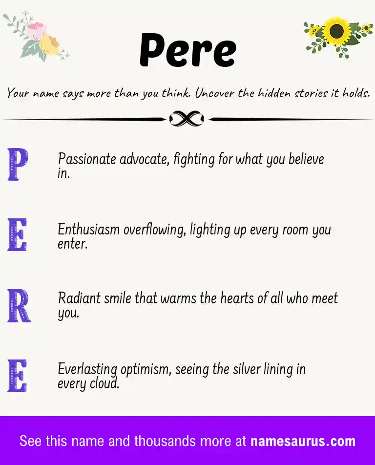 Acrostic poem about Pere.