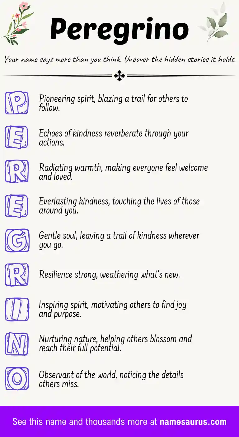 Acrostic poem about Peregrino.