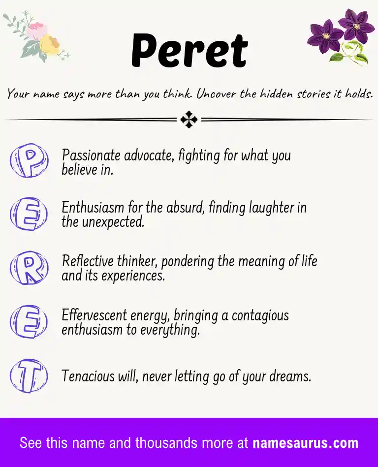 Acrostic poem about Peret.