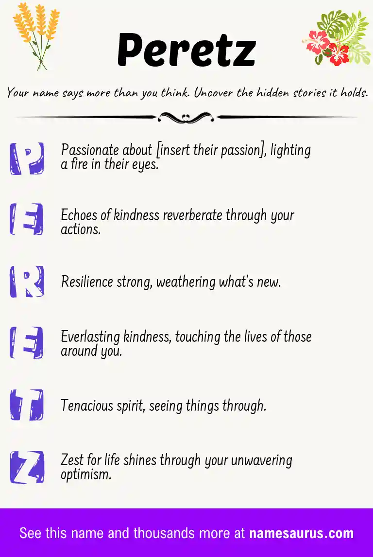 Acrostic poem about Peretz.
