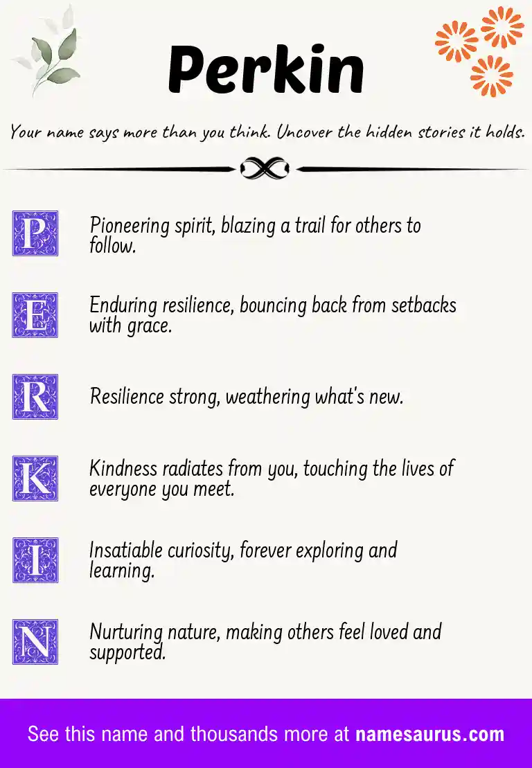 Acrostic poem about Perkin.